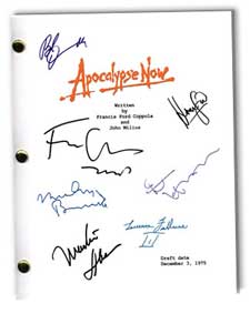 apocalypse now 1979 movie script signed
