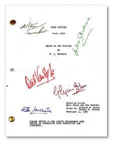 mary poppins signed script