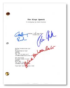 the king's speech  signed script
