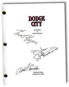 dodge city 1939  signed movie script