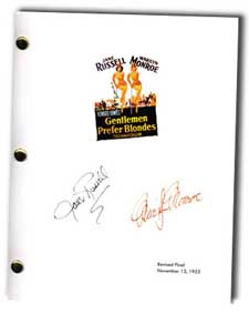 gentlemen prefer blondes signed script