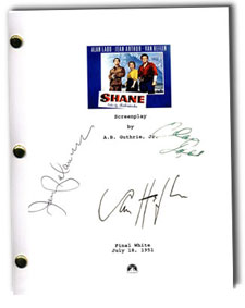 shane 1953  signed script
