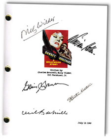 sunset blvd  signed script